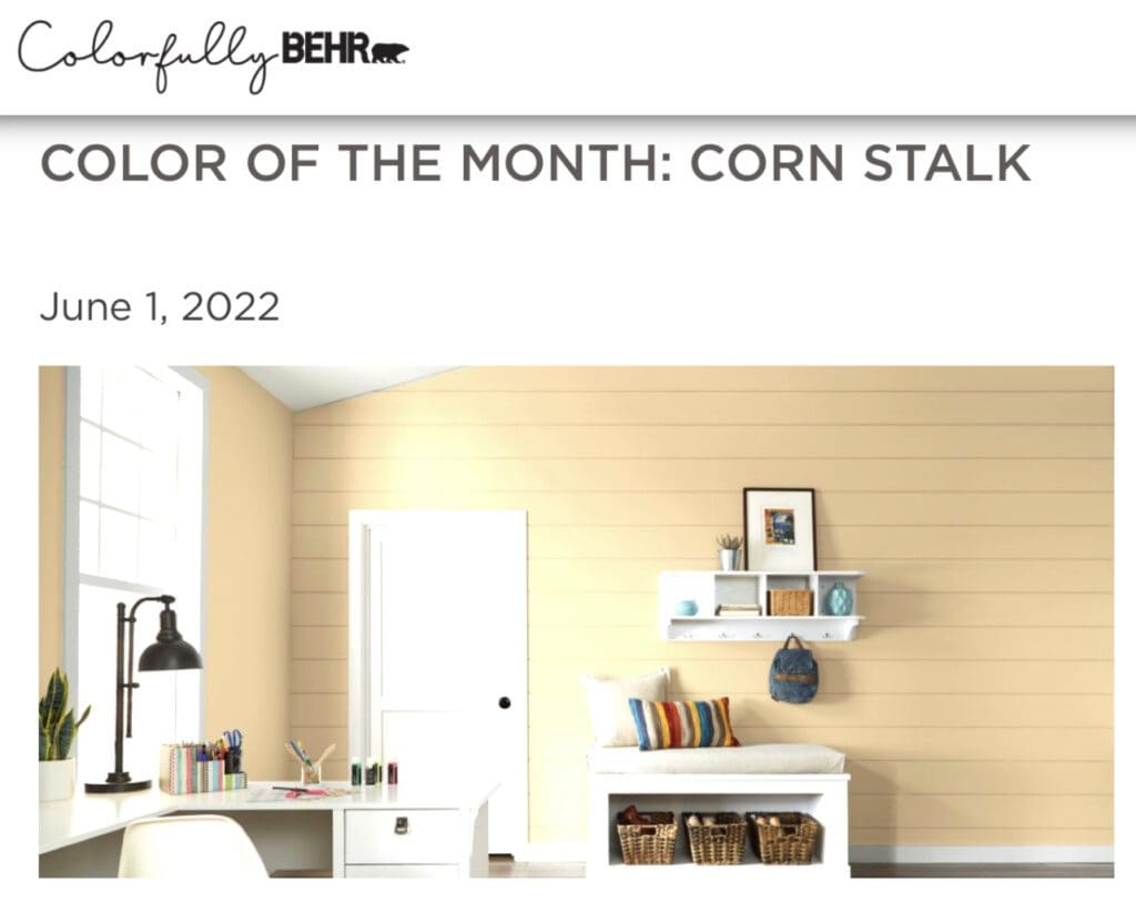 Behr Color of the Month June 2022 | Corn Stalk. All Los Angeles Painting Company, Inc.