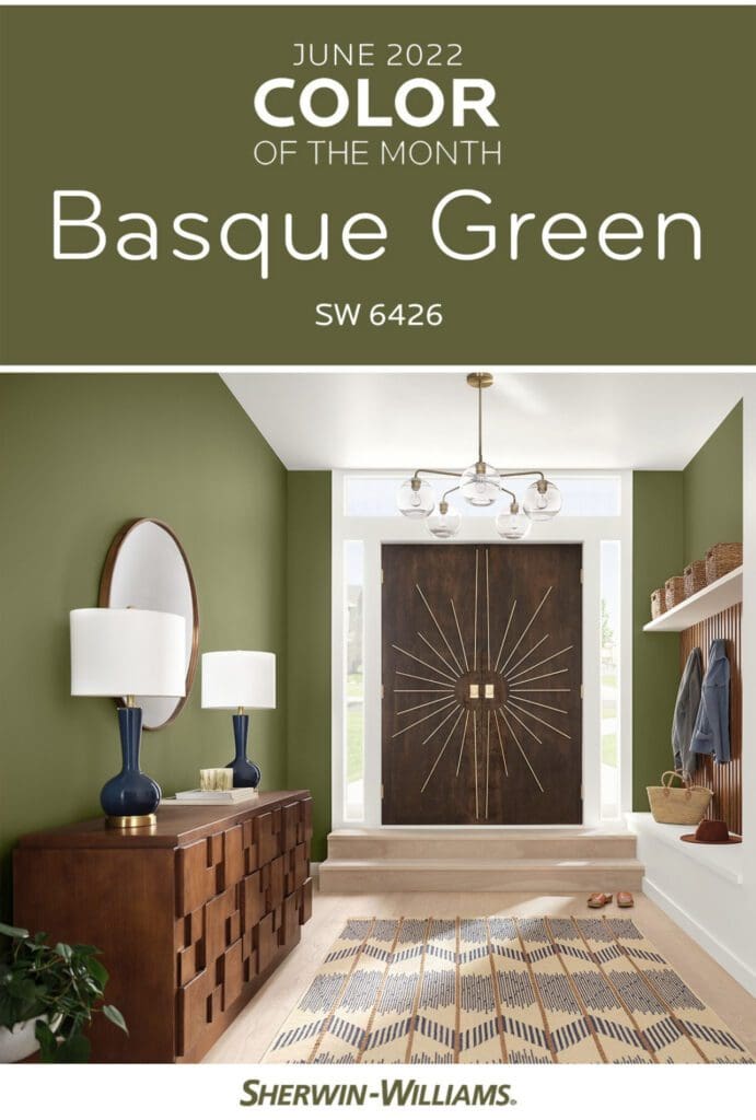 Sherwin Williams Color of the Month June 2022 | Basque Green. All Los Angeles Painting Company, Inc.