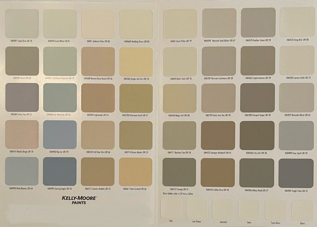 Kelly Moore Interior Designer Color Chart.