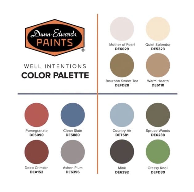 Dunn Edwards | Well Intentions Color Palette.  All Los Angeles Painting Company, Inc.  