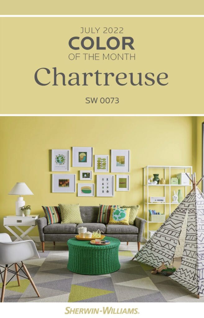 Sherwin Williams July 2022 Color of the Month | Chartreuse. All Los Angeles Painting Company, Inc.