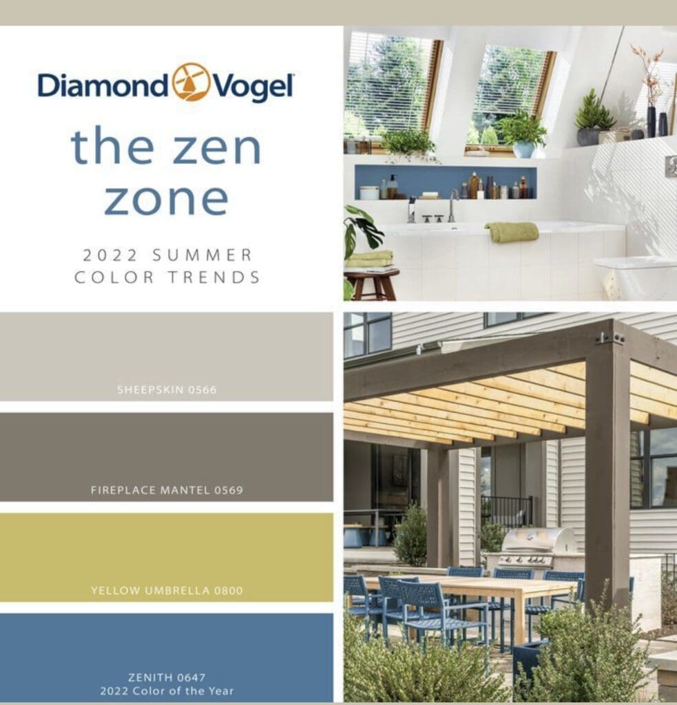 Diamond Vogel 2022 Summer Color Trends | The Zen Zone. All Los Angeles Painting Company, Inc.