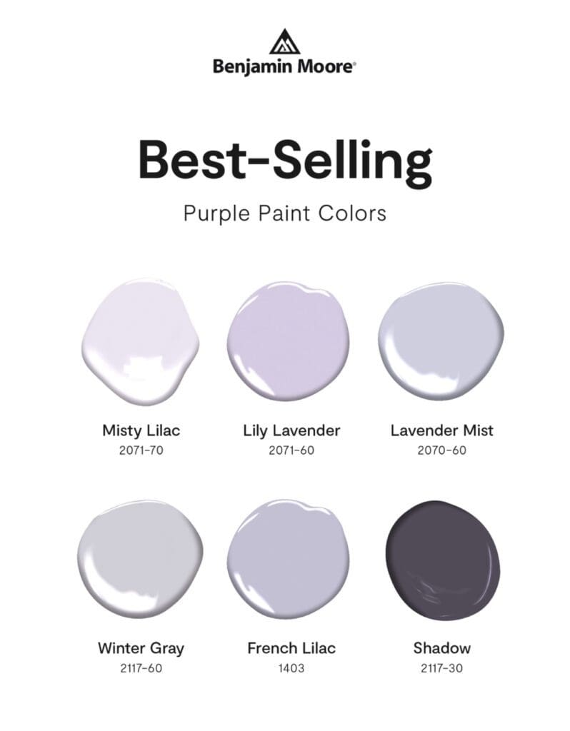 Benjamin Moore | Best Selling Purple Color Palette. All Los Angeles Painting Company, Inc.