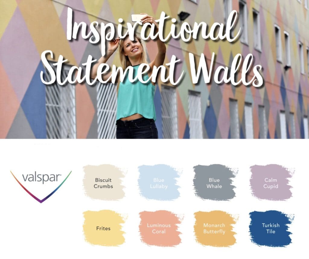 Valspar | Geometric Painted Wall Inspiration Color Palette.