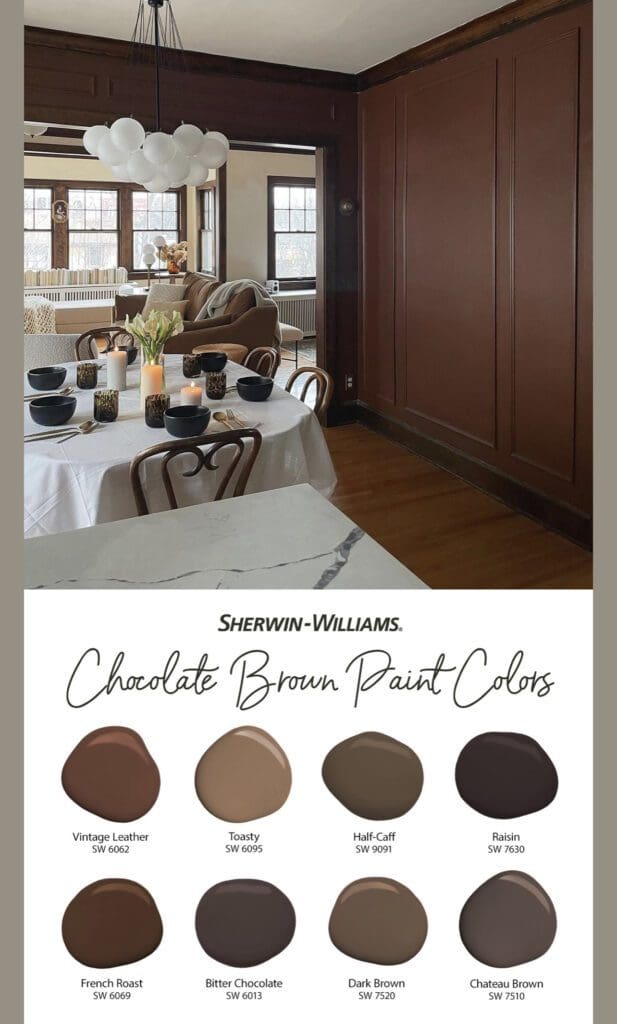 Sherwin Williams | Chocolate Brown Paint Color Palette. All Los Angeles Painting Company, Inc.