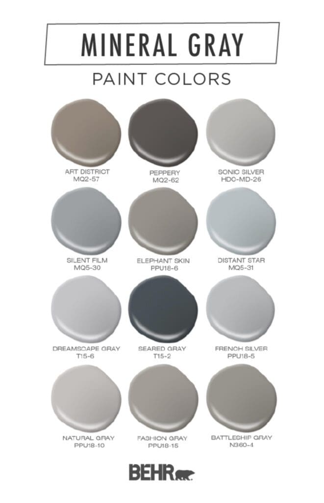 Behr Paint | Mineral Gray Color Palette. All Los Angeles Painting Company, Inc.