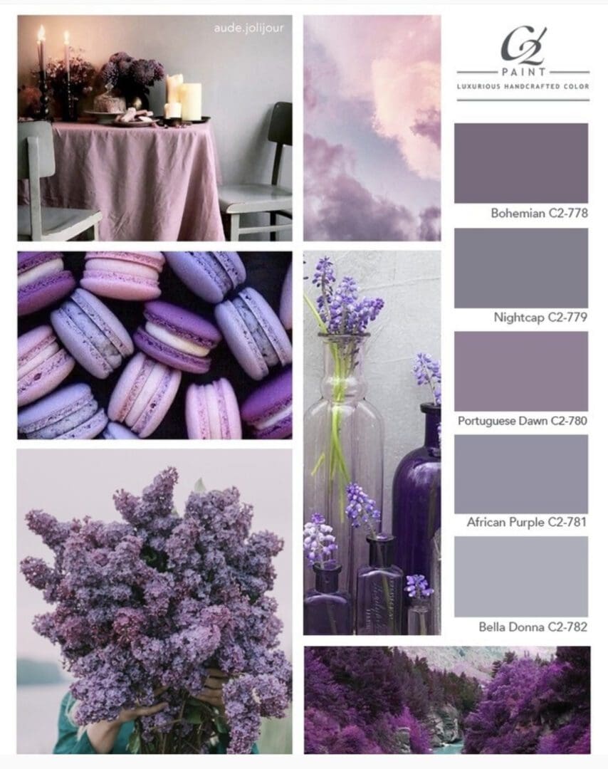 C2 Paint | Lilac Purple Gray Paint Color Palette.