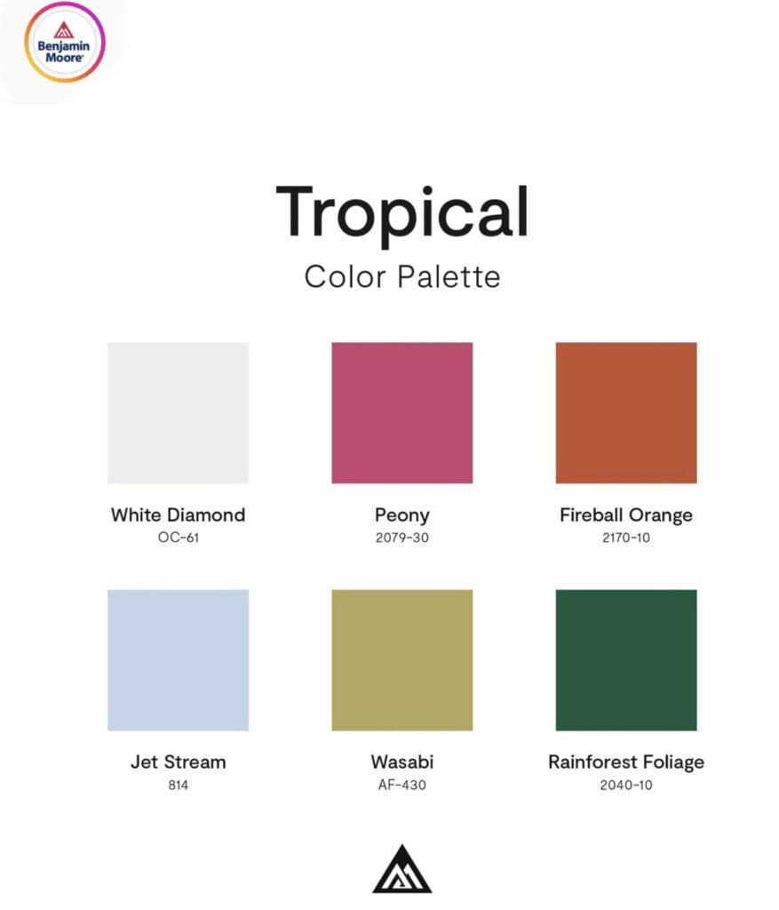 Benjamin Moore Tropical Color Palette. All Los Angeles Painting Company, Inc.