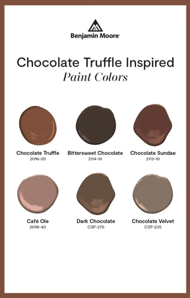 Benjamin Moore Popular Chocolate Truffle Paint Colors.