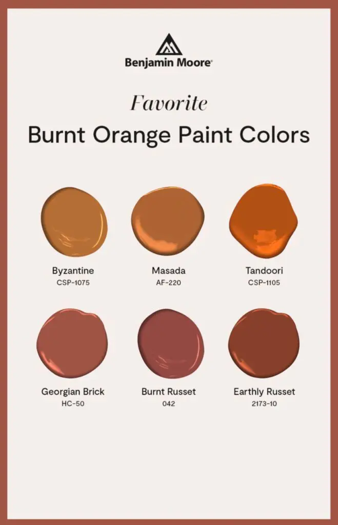 Most Popular Summer Vacation Benjamin Moore Burnt Orange Paint Colors