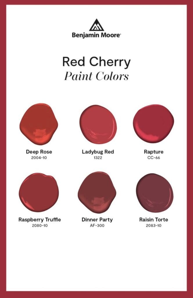 A poster of red cherry paint colors.