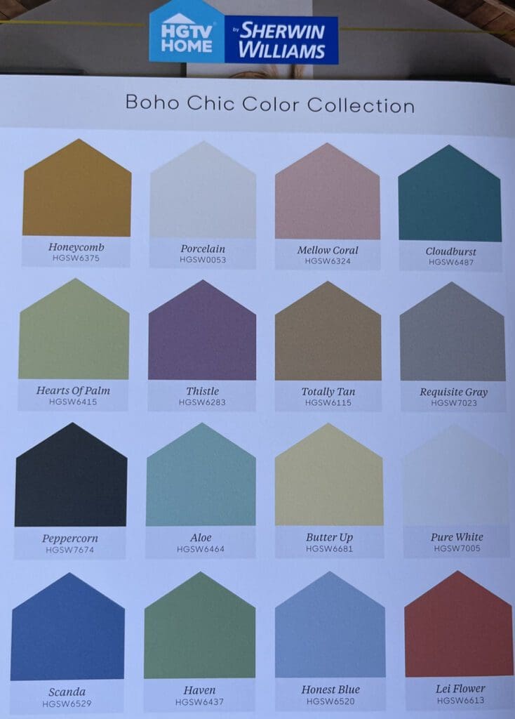 Sherwin Williams HGTV Boho Chic Color Collection