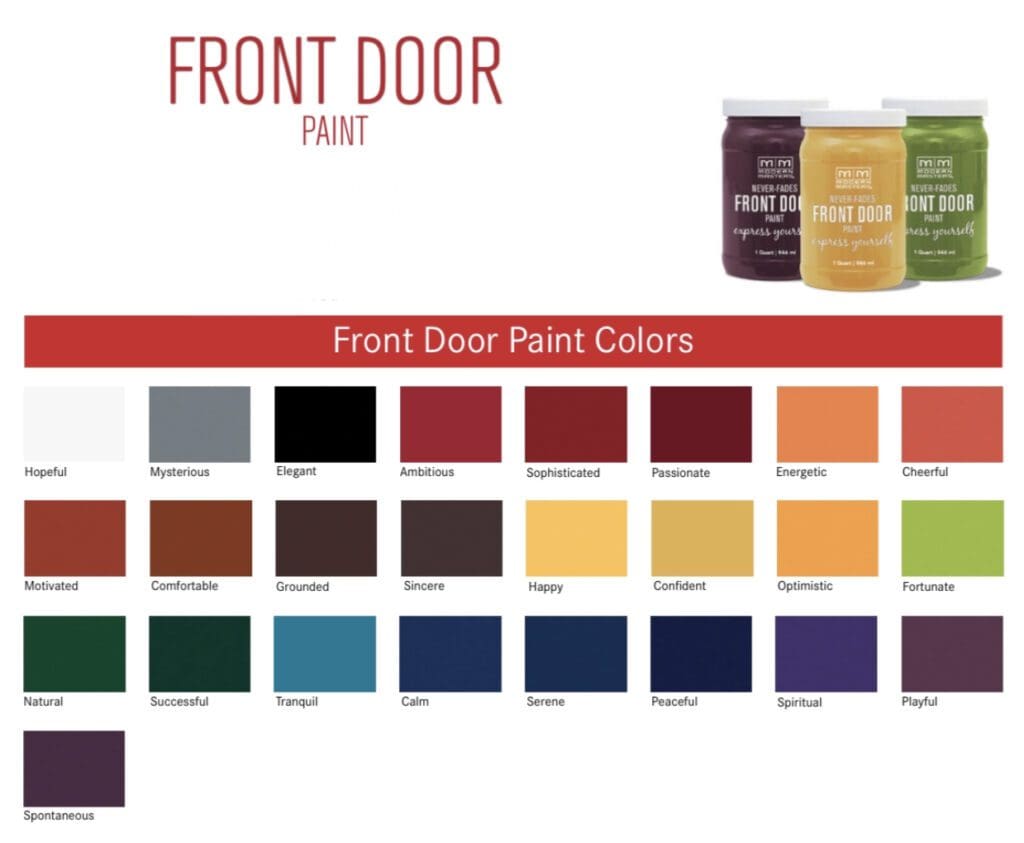 Modern Masters Front Door Paint Color Palette. All Los Angeles Painting Company, Inc.