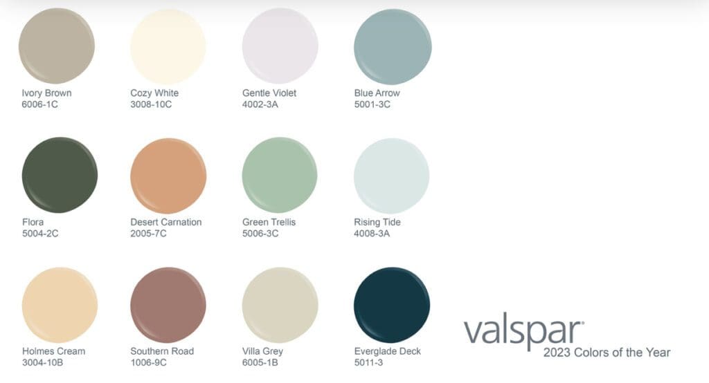 Valspar 2023 Colors of the Year. All Los Angeles Painting Company, Inc.