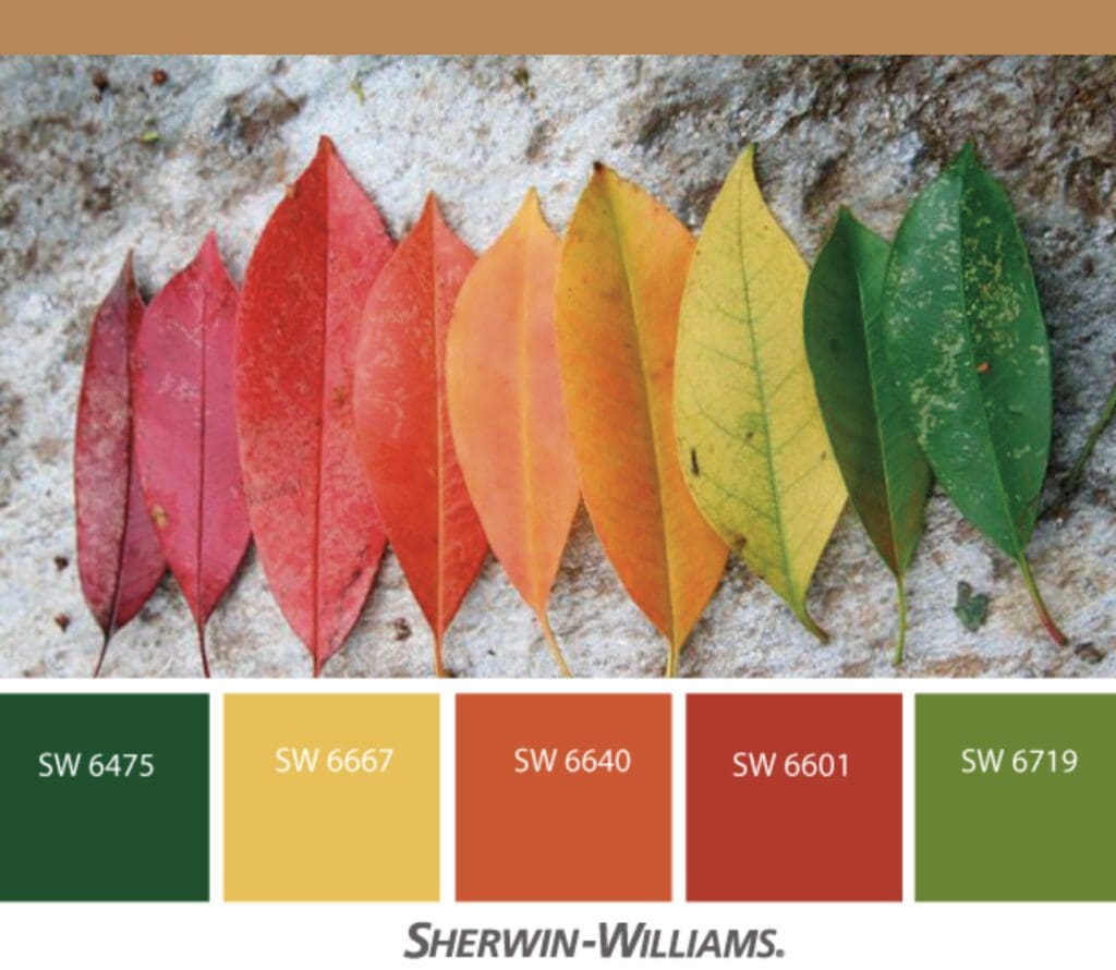 Sherwin Williams Autumn Leaf Color Inspiration Palette. All Los Angeles Painting Company, Inc.