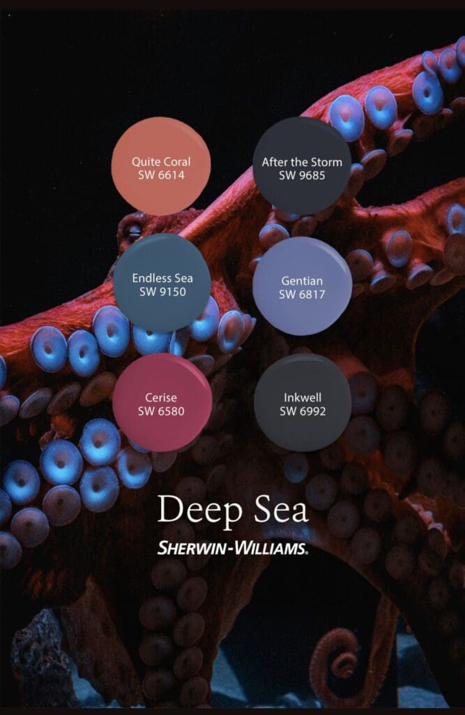 Sherwin Williams Deep Sea Color Palette. All Los Angeles Painting Company, Inc.