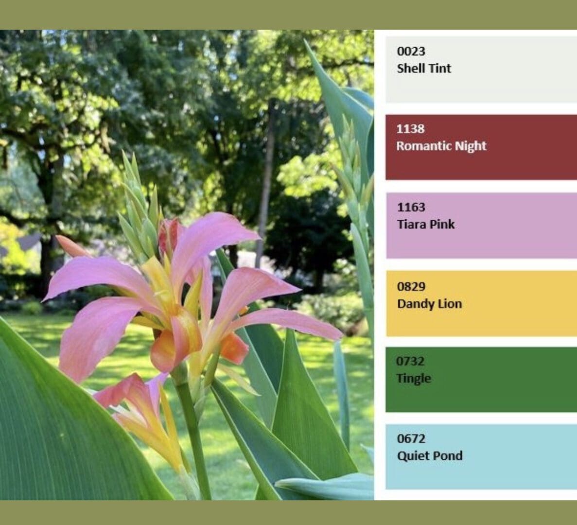 Nature Inspired Paint Color Palette.