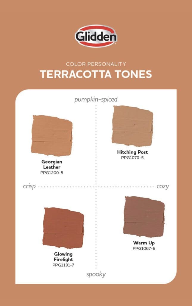 Glidden Paint Terracotta Color Palette. All Los Angeles Painting Company, Inc.