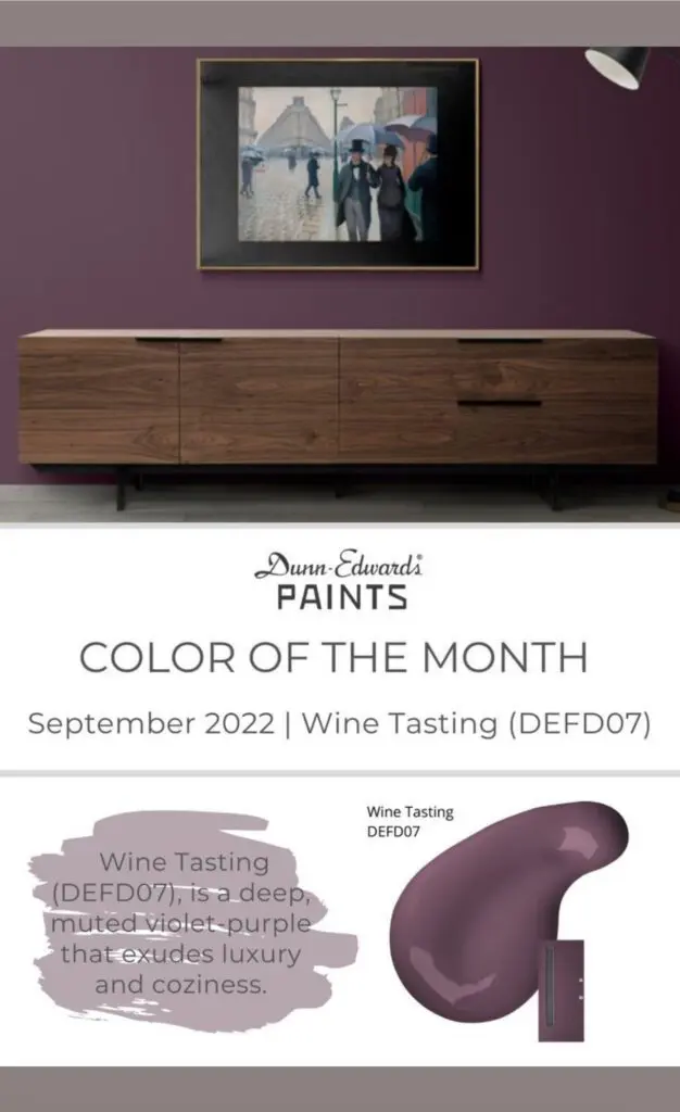 Dunn Edwards September 2022 Color of the Month | Wine Tasting. All Los Angeles Painting Company, Inc.