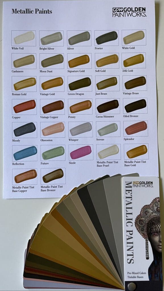 Golden Paintworks Metallic Paints Fan Deck and Color Chart