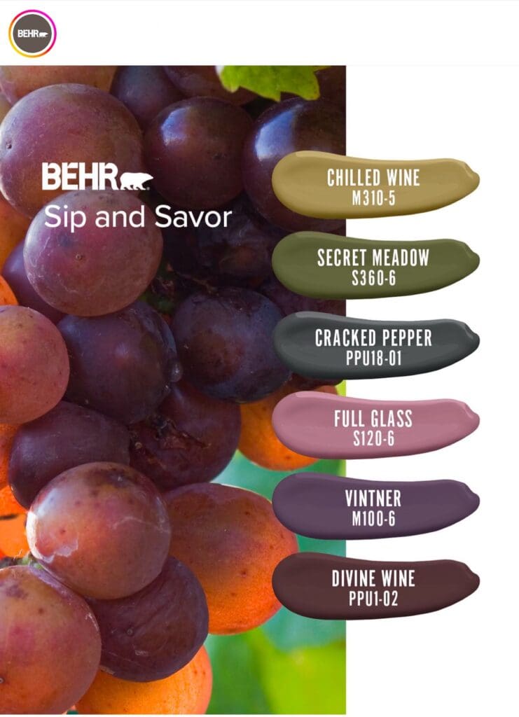 Behr Wine Grape Inspired Paint Colors.