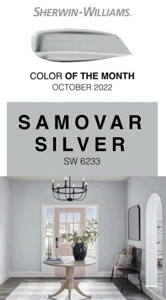 Sherwin Williams October 2022 Color of the Month | Samovar Silver. All Los Angeles Painting Company, Inc.