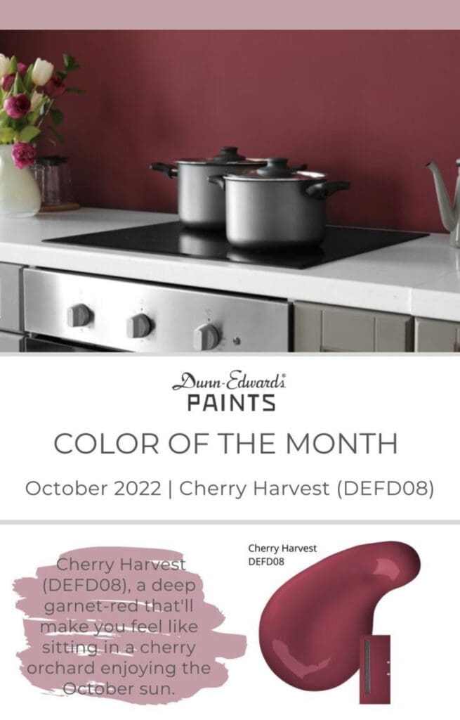 Dunn Edwards October 2022 Color of the Month | Cherry Harvest