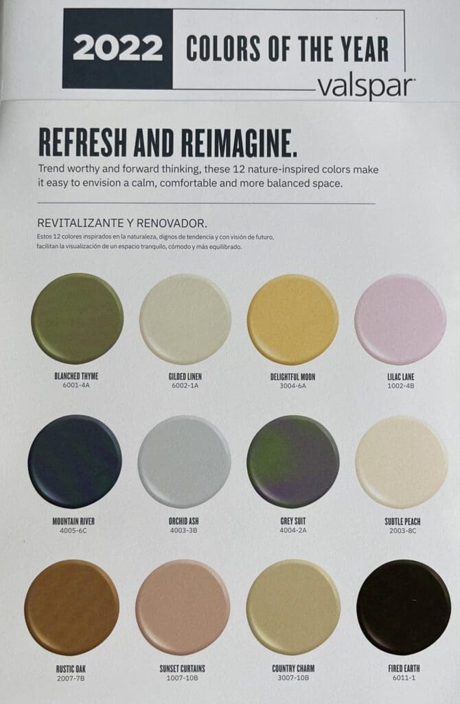 Valspar 2022 Color Trends