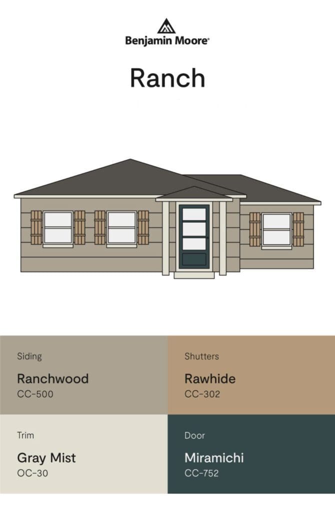 Benjamin Moore Ranch Style Exterior Color Palette. All Los Angeles Painting Company, Inc,