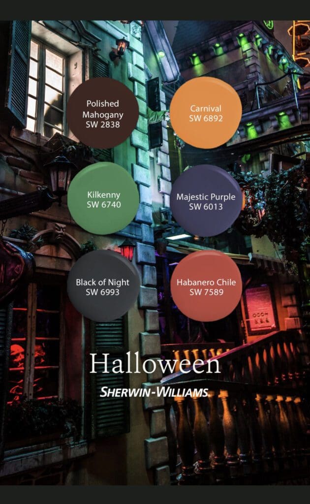 Sherwin Williams Halloween Color Palette. All Los Angeles Painting Company, Inc.