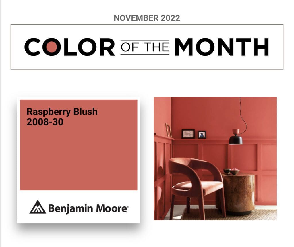 Benjamin Moore | November 2022 Color of the Month Raspberry Blush. All Los Angeles Painting Company, Inc.