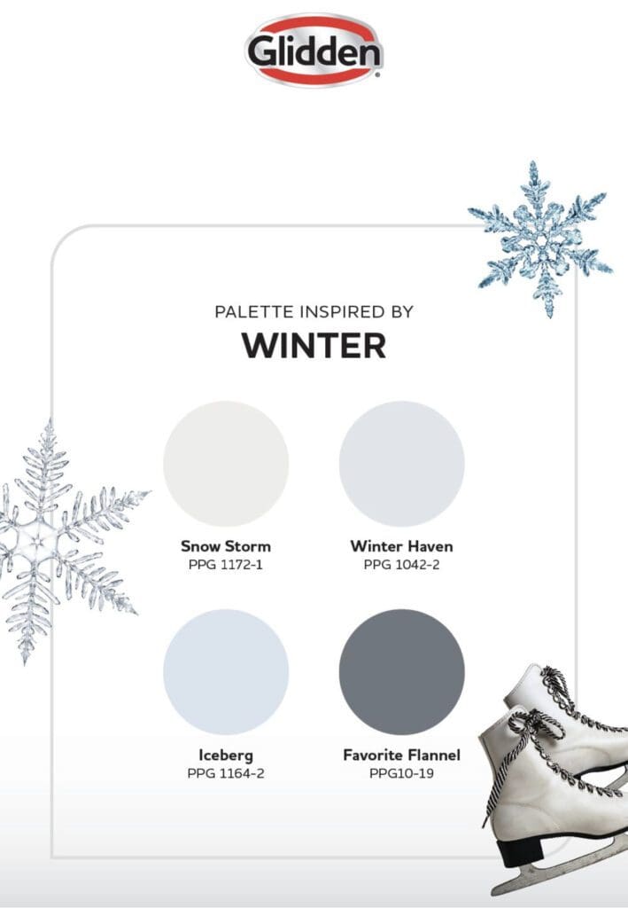 Glidden Winter Inspired Color Palette. All Los Angeles Painting Company, Inc.