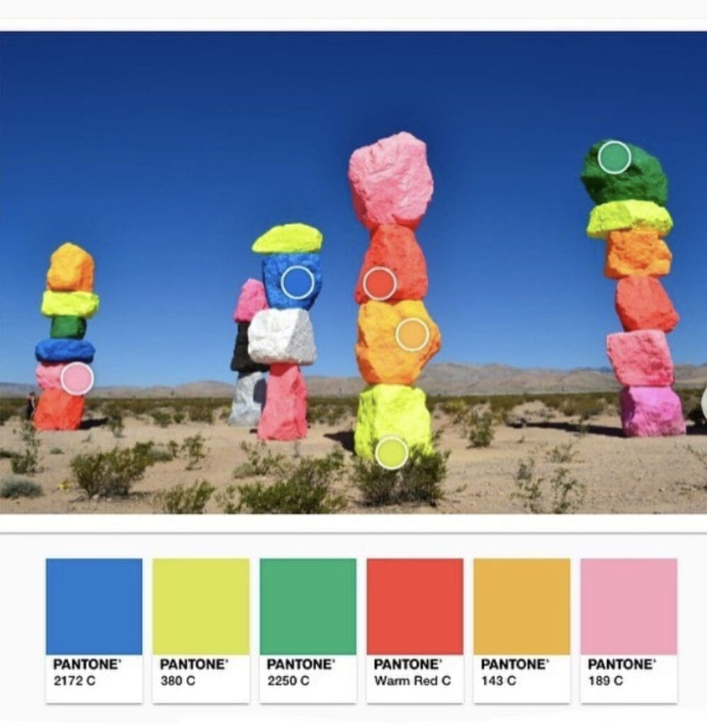 Seven Magic Mountains Pantone Colors. All Los Angeles Painting Company, Inc.