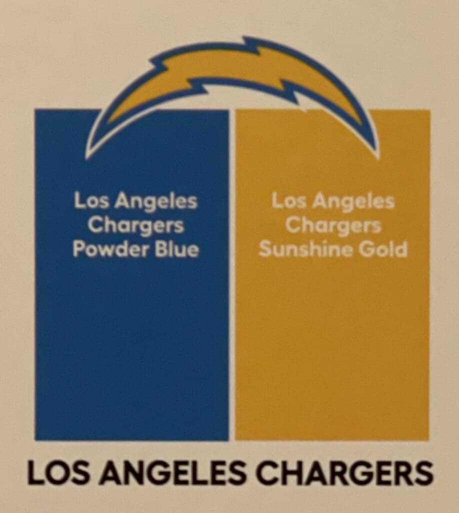 Los Angeles Chargers Valspar Paint Colors. All Los Angeles Painting Company, Inc.