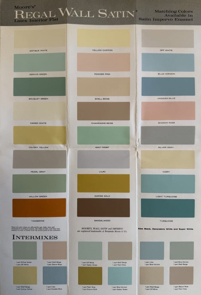 1965 House Paint Color Chart Brochure.