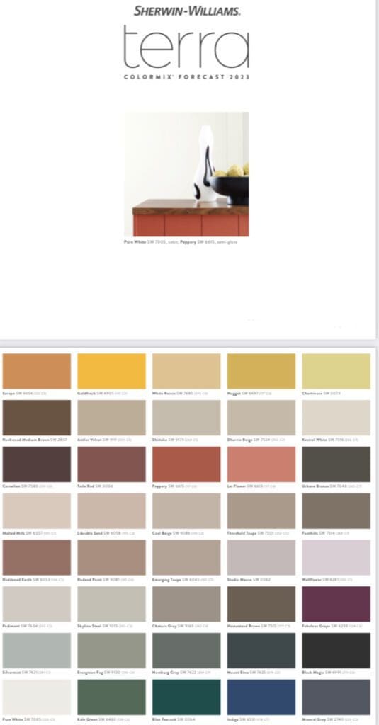 Sherwin Williams | Terra Color Collection 2023. All Los Angeles Painting Company, Inc.