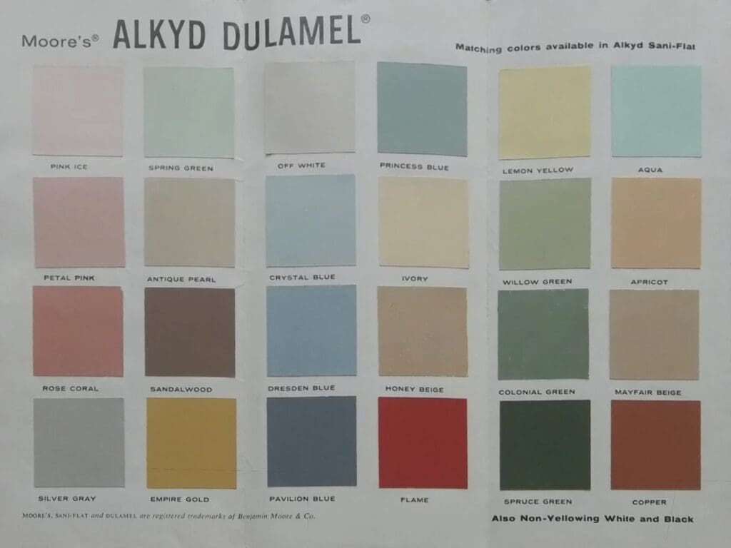 Early 1960's interior colors.