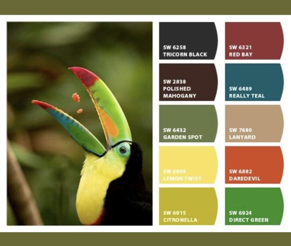 Sherwin Williams Toucan Inspired Paint Colors. All Los Angeles Painting Company, Inc.