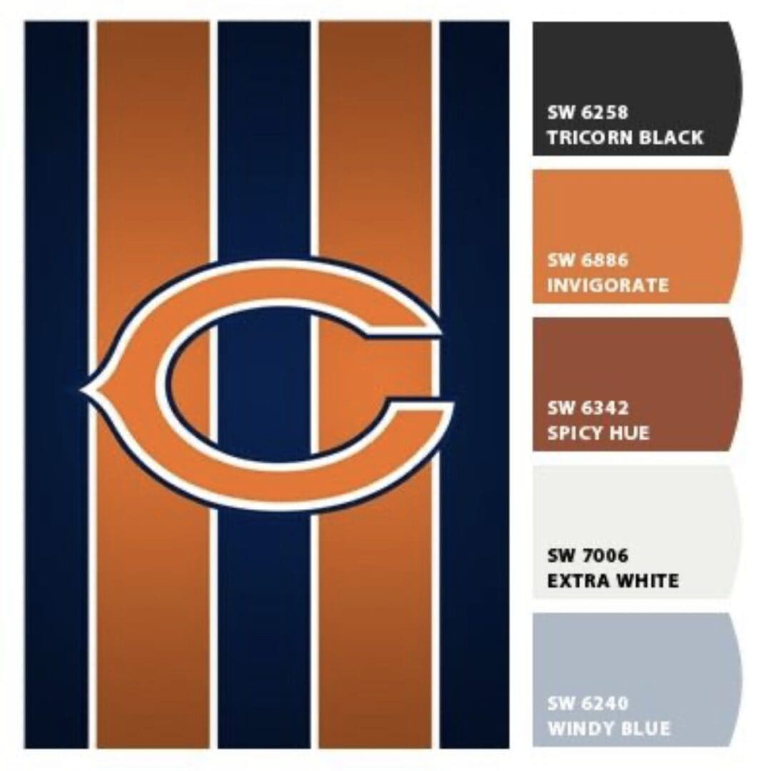 Sherwin Williams | Chicago Bears Paint Color Palette.