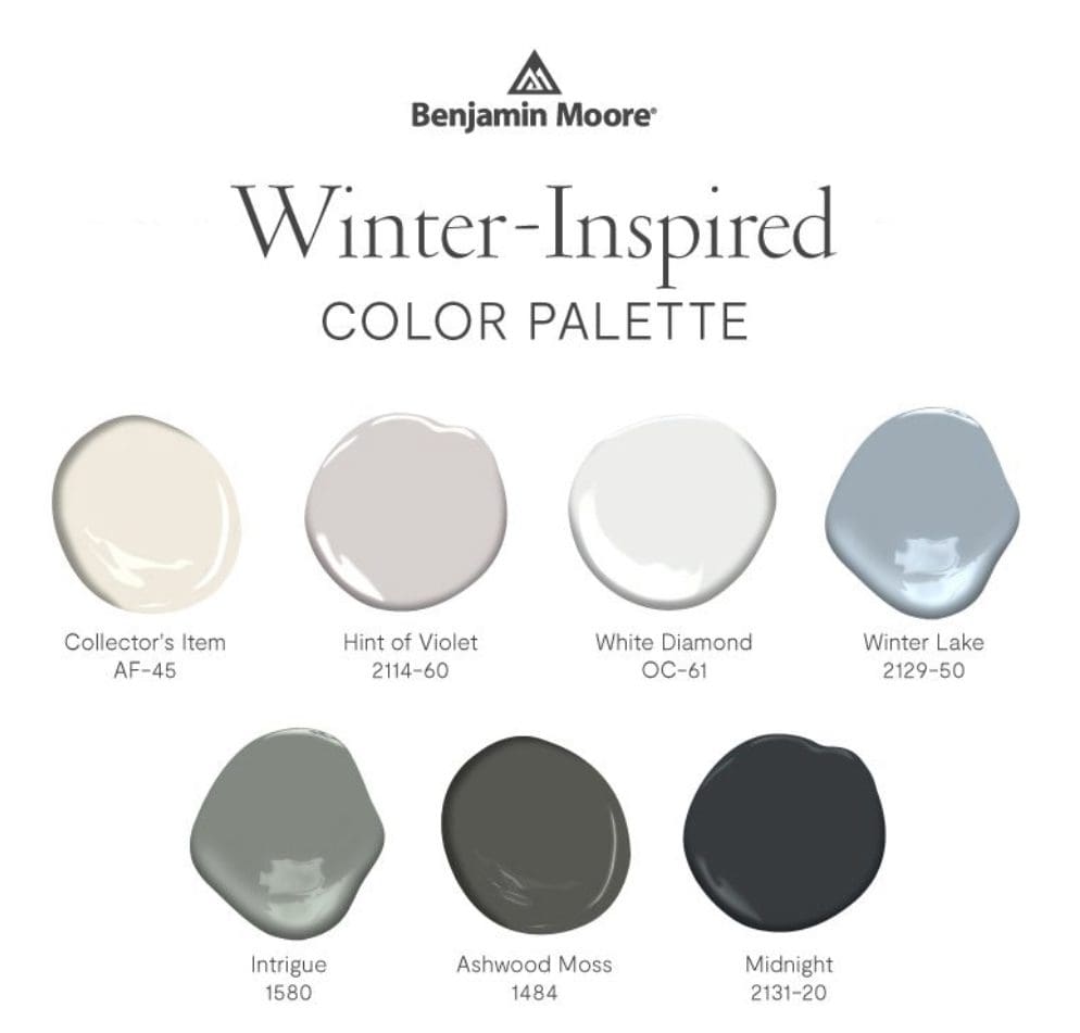 Benjamin Moore Winter Inspired Color Palette. All Los Angeles Painting Company, Inc.