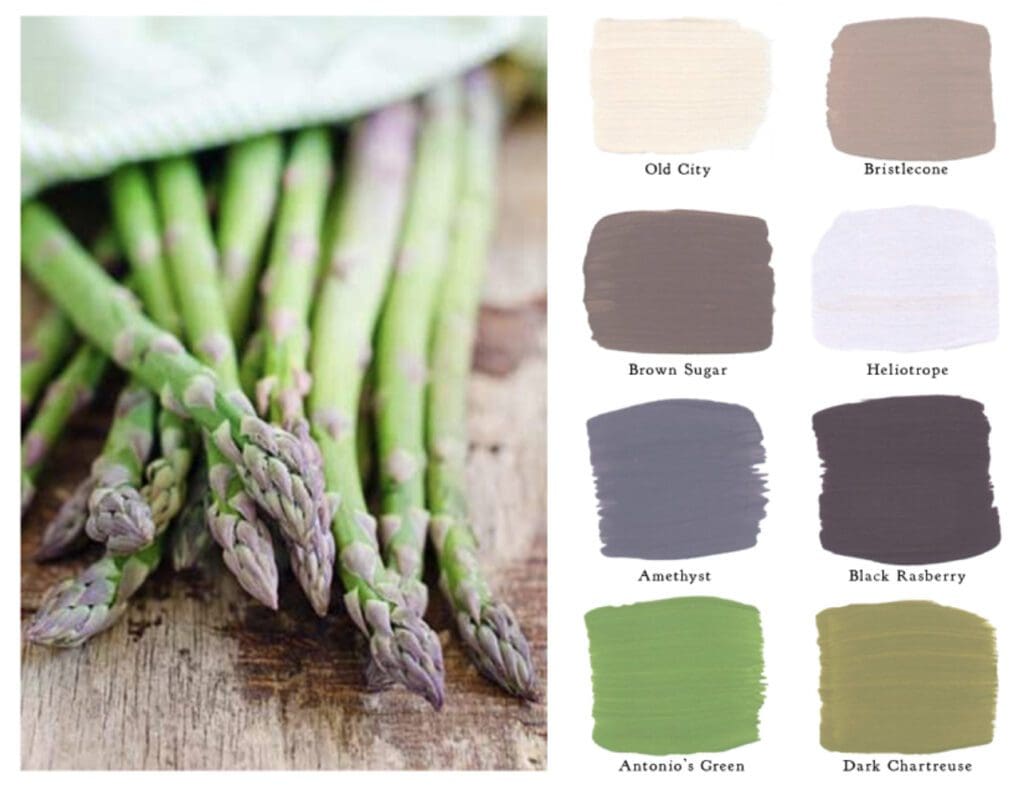 Portola Paints | Asparagus Color Inspiration Palette. All Los Angeles Painting Company, Inc.