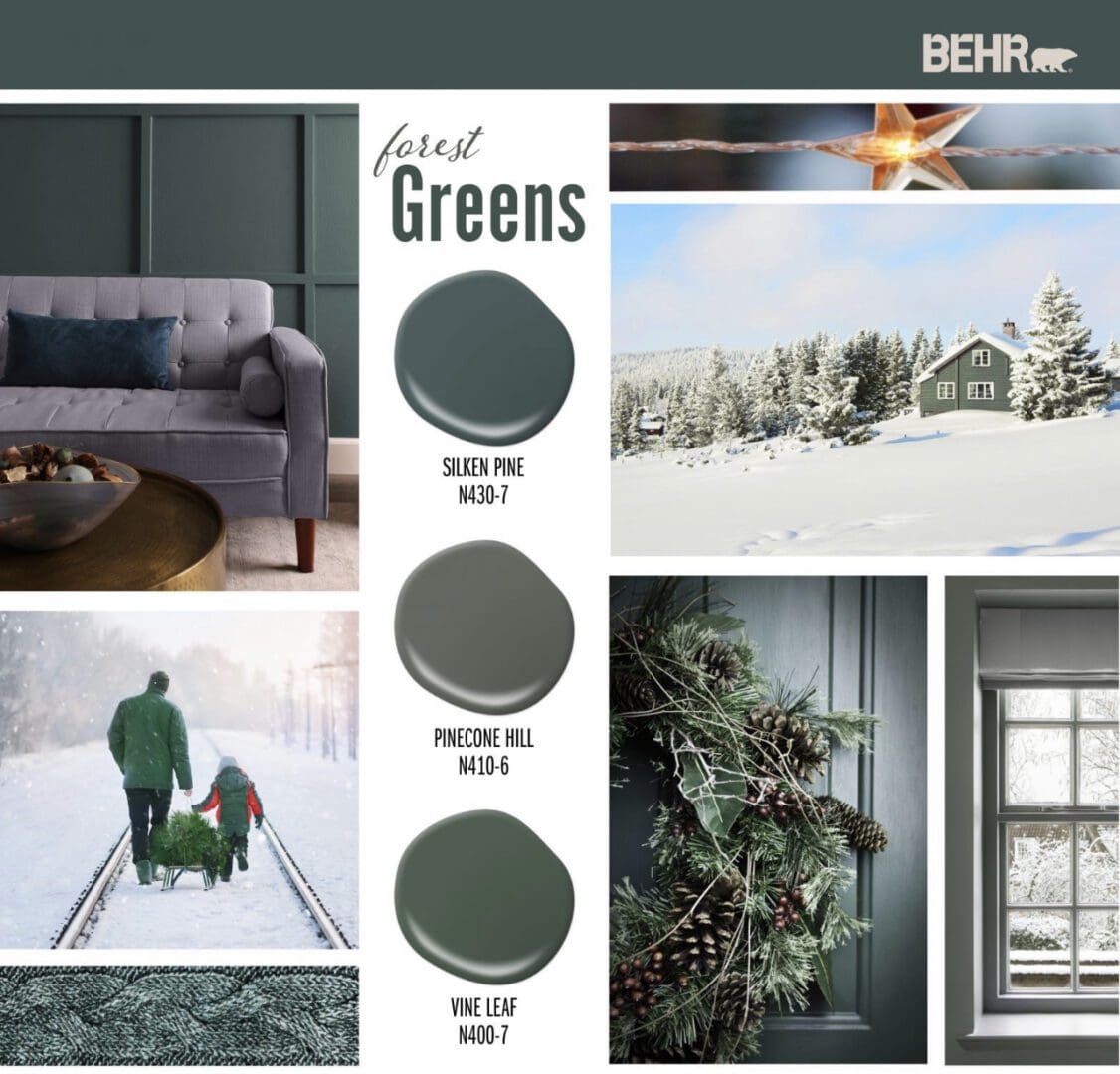 Behr Forest Green Paint Color Palette.