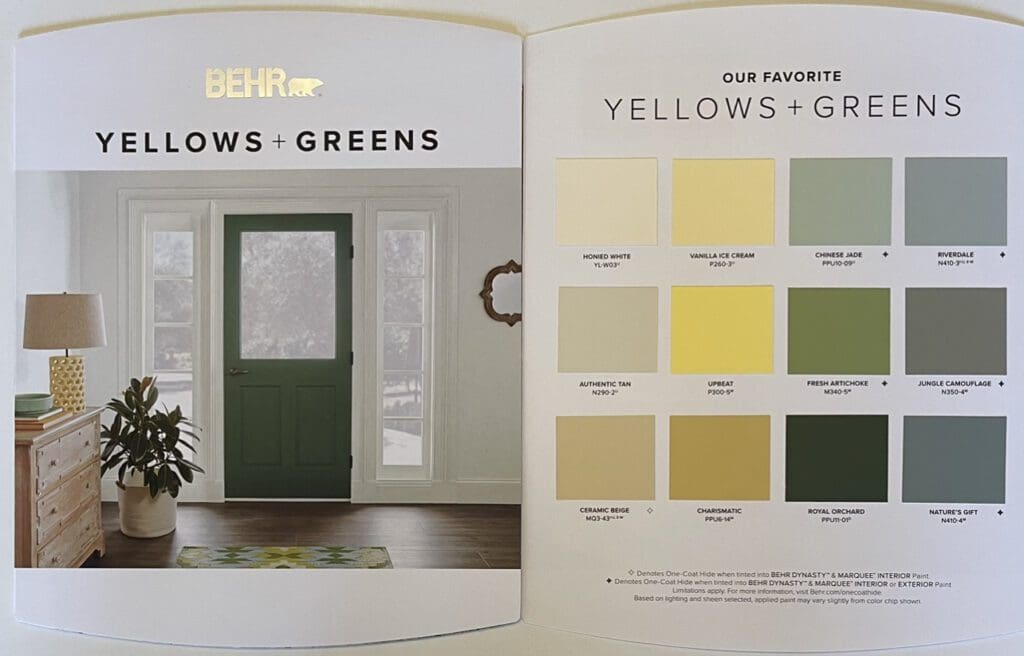 Behr | Favorite Yellow and Green Color Collection. All Los Angeles Painting Company, Inc.