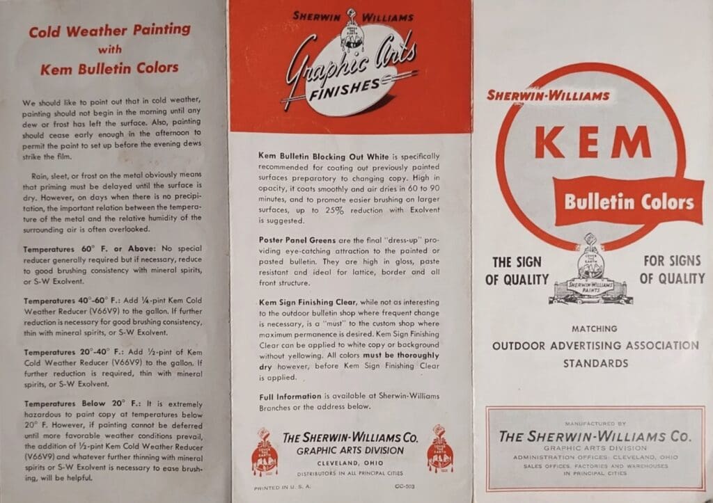 Front & Back Cover of 1950 House Paint Color Chart.