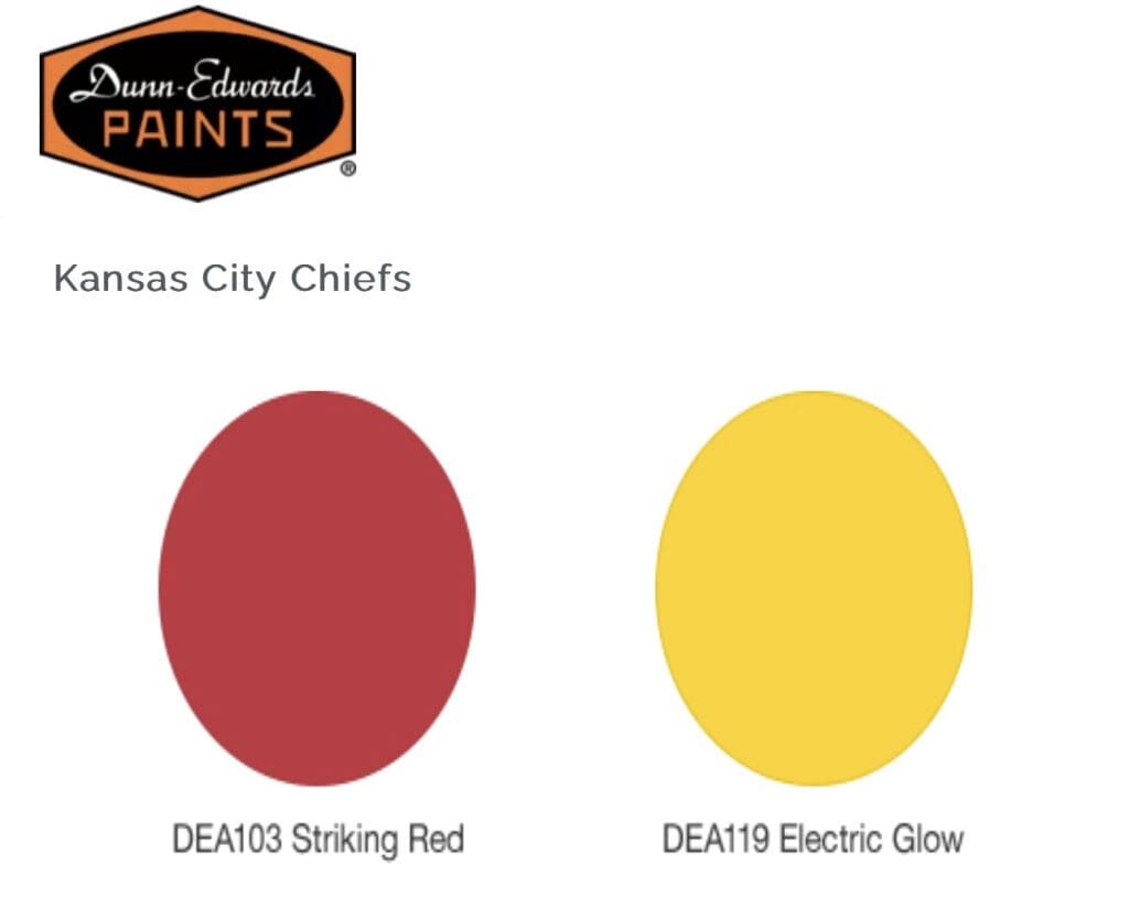 Dunn Edwards, Kansas City Chiefs Paint Colors.