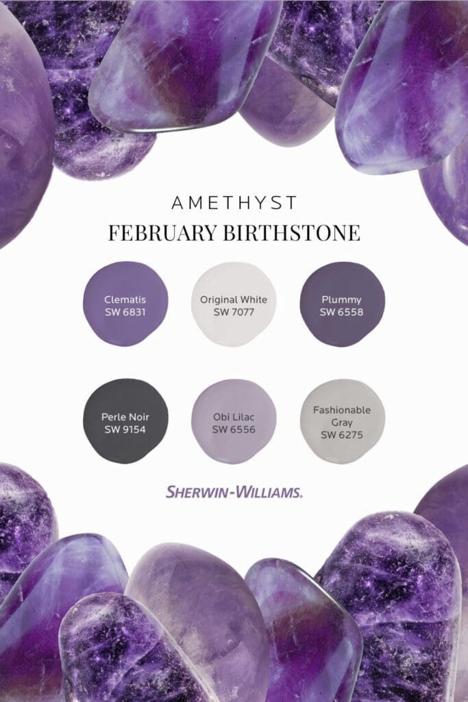 Sherwin Williams February Birthstone Inspired Paint Colors | Amethyst.