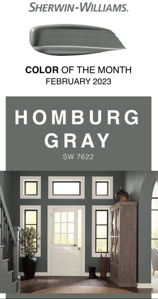 Sherwin Williams February 2023 Color of the Month | Homburg Gray.