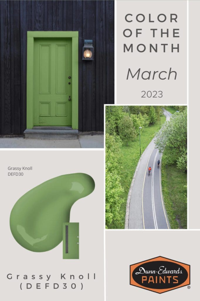 Dunn Edwards March 2023 Color of the Month | Grassy Knoll (DEFD30). All Los Angeles Painting Company, Inc.