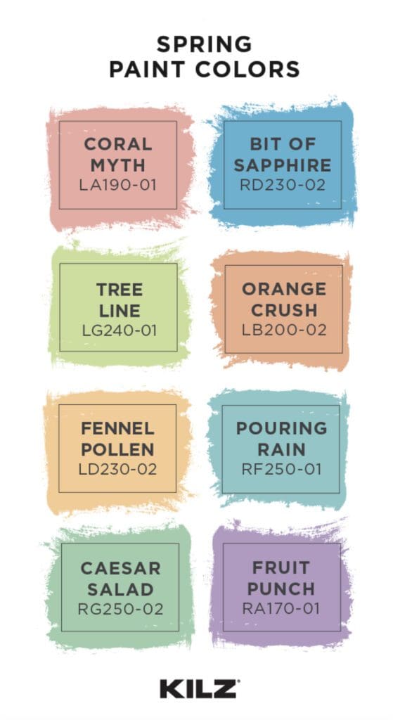 Spring Inspired Paint Color Palette.