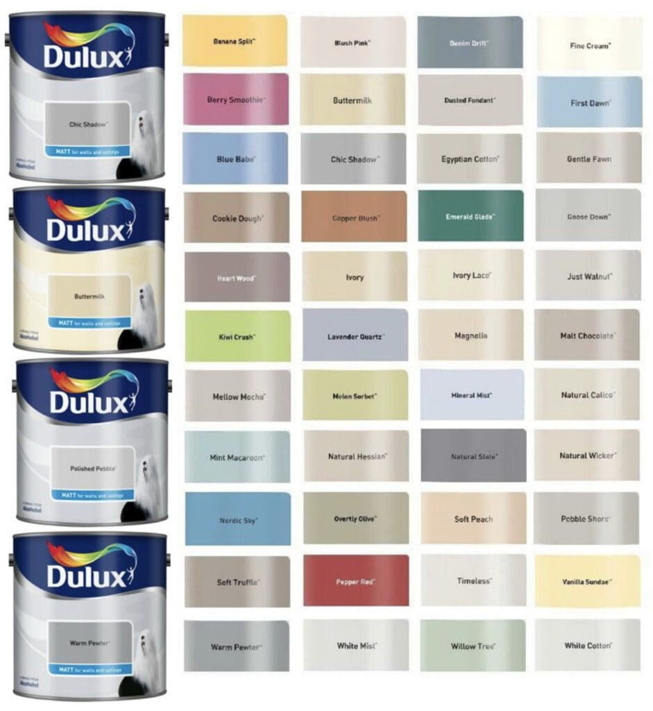 Dulux Interior Matt Emulsion Paint Color Chart.